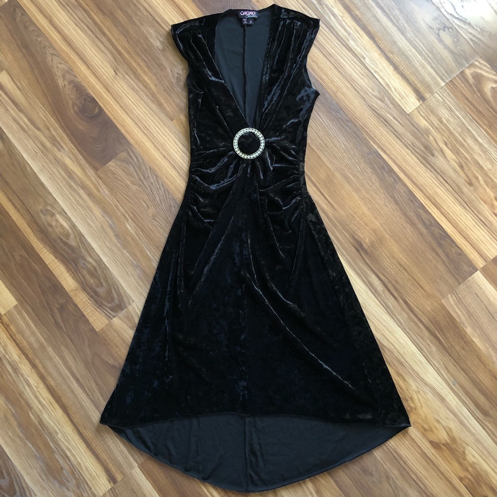 Womens black velvet dress XOXO Collection size S